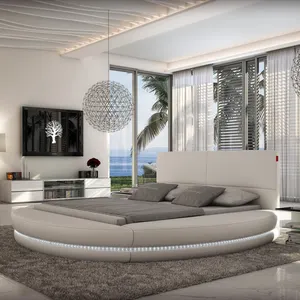 Moderne LED-Betten runde Betten für Erwachsene Schlafzimmer möbel