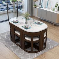 Luxuriöser Massivholz-Klapptisch Quadratisch Modernes Wohnmöbel für Küche Kleiner Esstisch 1 Tisch 4 Stühle