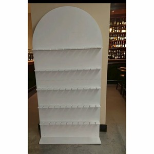 Présentoir mural pliable en bois pour champagne, idéal pour les mariages et la présentation de boissons, avec rangées de présentation de style panneau - Product Image 4