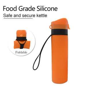 定制标志可折叠运动水瓶促销折叠防漏食品级硅胶水瓶 - Product Image 5