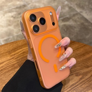 Funda Magnética Ultraligera y Ultrafina para iPhone 17 Pro Max 16 15 14 con Protección de Orificios Finos, para iPhone 17 Pro, Transparente Naranja - Product Image 2