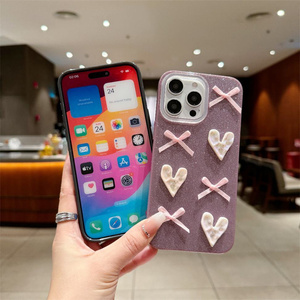 Étui de téléphone Lichicase en forme de cœur avec nœud rose scintillant pour <span class=keywords><strong>Samsung</strong></span> S26 S26 Plus S26 Ultra, coque colorée - Product Image 6