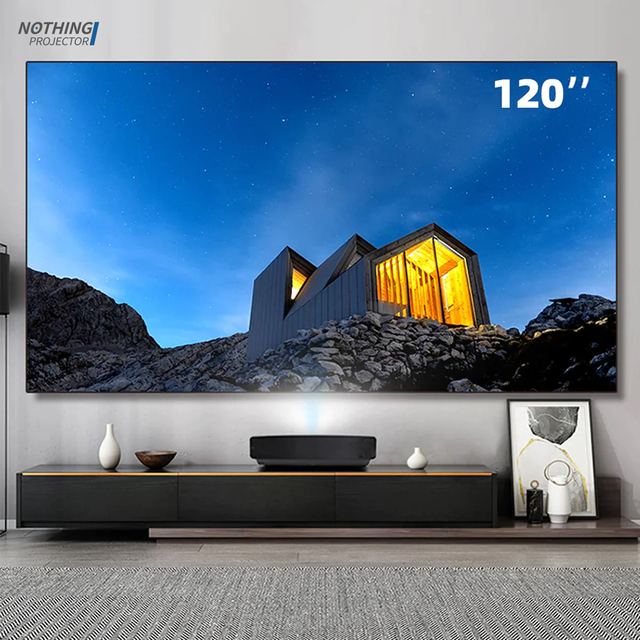 Luxury Series NP Fresnel PET Clr 16:9 1.2 Gain Projector Screen 120 Inch Home Theater Fixed Frame Ust Alr Laser