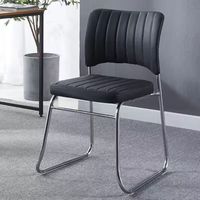 Chaise de conférence en cuir PU, coussin confortable, écologique, empilable, légère, avec structure métallique, pour bureau