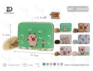 Portafoglio singolo con pompon a forma di cartone animato, piccolo, in feltro non tessuto, mini borsa da donna per tutte le stagioni - Product Image 1