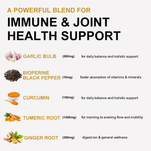 Suplementos de Cúrcuma e Alho 4 em 1 com BioPerine 2360mg Cápsulas de Raiz de Cúrcuma e Gengibre com Alho 120 Cápsulas - Product Image 4