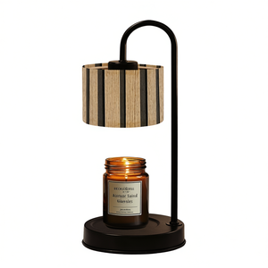 Calentador de Velas Eléctrico de Metal Mediano con Brillo Ajustable, Pantalla de Lino, Decoración para el Hogar, Quemador de Aroma, de Sobremesa, para Uso en Interiores - Product Image 1