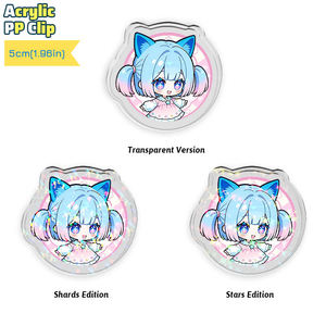 Custom Acrylic Bag Clip Note Paper Clip Back to School Promotional Gift Customizable Logo Mascot <b>Anime</b> Character Cartoon Image - Product Image 3