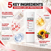 Baume à lèvres hydratant et repulpant multi-liquides biologique à marque privée, éclaircissant aux polypeptides naturels