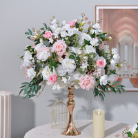 Nouvelles idées de produits 2023 décoration de mariage centre de table blanc rose Rose soie artificielle fleur boule fleurs décoratives