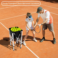 JTC06F panier à balles de Tennis Portable à prix bas, chariot à balles de Tennis de haute qualité, caddie à balles de Tennis de base-Ball à roulettes