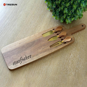 Juego de Tablas de Queso de Madera de Acacia con 3 Cuchillos, Tabla Grande para Quesos y Carnes, Juego de Regalo de Tabla de Charcutería - Product Image 2