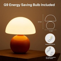Lampe de table en céramique haut de gamme en forme de champignon avec variateur d'intensité pour la chambre à coucher, veilleuse - Design minimaliste et moderne