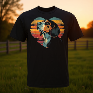 T-shirt rétro vintage en forme de cœur de chien Beagle pour femmes, enfants, maman, papa - Product Image 3