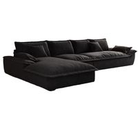 Canapé en tissu doux haut de gamme en forme de L, meubles de salon, canapé en bois moderne et luxueux avec fauteuil de détente, canapé design minimaliste