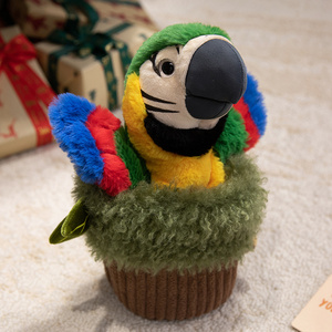 Marioneta de mano de oso panda de peluche en tocón de árbol al por mayor, animal de peluche, regalo de <span class=keywords><strong>cumpleaños</strong></span> para niños, marioneta de mano de mono loro suave - Product Image 5
