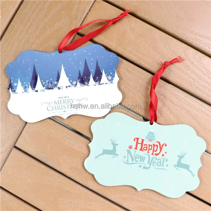 MDFSUB Hot Sales Xmas Decor Hanging Ornament Blanks 3mm MDF double side Blanks Sublimation Christmas Ornaments