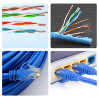 Jaket Cat6 UTP LSZH, kabel komunikasi RJ45 konektor 1M 3M 5M panjang Cat5e CAT 6 berkecepatan tinggi dapat diandalkan