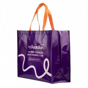 กระเป๋าผ้าไม่ทอขนาดใหญ่แบบกำหนดเอง พร้อมเคลือบ PP ลายพิมพ์โปรโมชั่นรักษ์โลก - Product Image 4