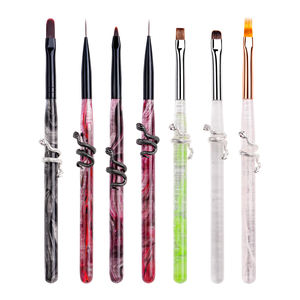 Pinceau à ongles de haute qualité à motifs de <span class=keywords><strong>serpent</strong></span>, pinceau plat ovale pour gel, logo personnalisé, pinceau pour nail art - Product Image 1