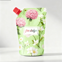 Feuille d'aluminium thermoscellable écologique 750ml détergent à lessive assouplissant recharge de bec avec bouchon à pression