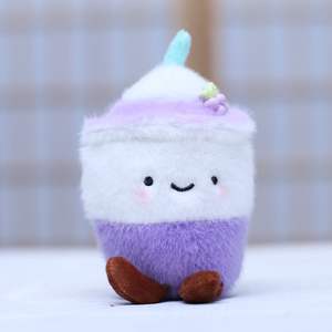 Chaveiro de Pelúcia de 12cm com Tema de Bubble Tea Boba, Frutas Fofas e Copo de Chá com Leite/Café - Product Image 4