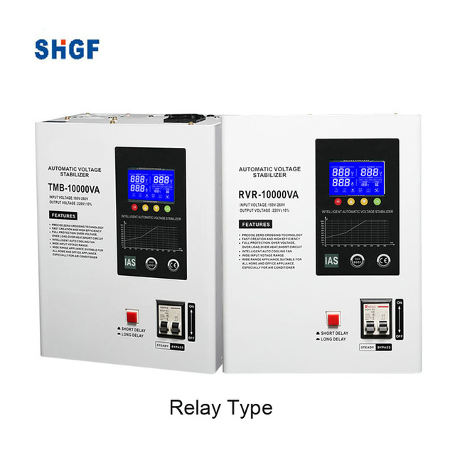#Trending 10KW Single Phase 220V AC Automatic Input 45-280V Hanging Wall-mounted Relay Stabilizer AVR with Smart Screen