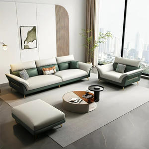 Ensemble de canapés en tissu minimaliste moderne pour salon, avec fonction de démontage et confort en latex - Product Image 1