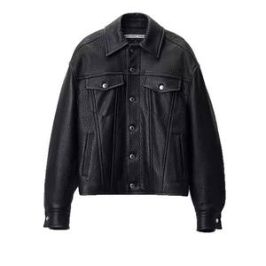 Popular Products Custom Made Polo-collar <strong>Leather</strong> Coat Elephant Skin Pattern Genuine Sheep Skin <strong>Jacket</strong> for <strong>Women</strong> - Product Image 6