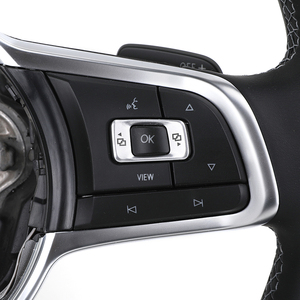 Volant sport en cuir pleine fleur R Line pour VW Volkswagen <span class=keywords><strong>Golf</strong></span> 5 6 <span class=keywords><strong>7</strong></span> <span class=keywords><strong>7</strong></span>.5 R MK5 MK6 MK7 MK7.5 GTI <span class=keywords><strong>GTD</strong></span> Polo Passat B6 B7 B8 CC - Product Image 4