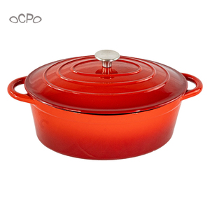 Four hollandais <span class=keywords><strong>en</strong></span> <span class=keywords><strong>fonte</strong></span> <span class=keywords><strong>émaillée</strong></span> de 6 pintes avec couvercle à deux poignées allant au four <span class=keywords><strong>ou</strong></span> sur la cuisinière Utilisation pour cuire au four Réfrigérateur - Product Image 2