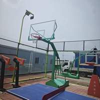 Höhenverstellbares Indoor/Outdoor Basketball-System mit Sicherheitsbasis aus gehärtetem Glas und Aluminiumrahmen für Sportplatz-Ausrüstung