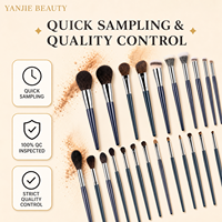 Kuas Makeup Profesional Portabel untuk Wajah dan Mata, Set Kuas Kosmetik Kecantikan, Kuas Foundation