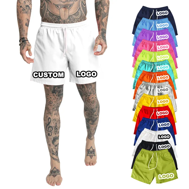 Costumi da bagno da bagno stampati a sublimazione con Logo costumi da bagno da uomo Fitness pantaloncini da spiaggia personalizzati pantaloncini da bagno per uomo