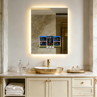 Tystart Cermin Kamar Mandi Pintar Modern Layar Sentuh Android Magic Mirror TV 10.1/21.5 inci Layar Terintegrasi dengan Pencahayaan Depan Bluetooth
