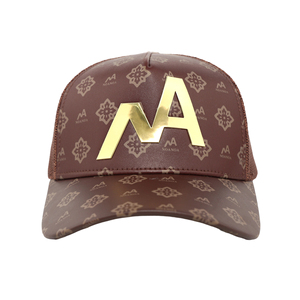 Casquette de camionneur en cuir à 5 panneaux personnalisée TcapChina, casquette de sport, casquette en maille - Product Image 1