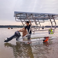 Fabricants chinois de bateaux en polycarbonate transparent de luxe à essence, 5,5 m, 12 places, avec moteur de 20 à 40 CV, à vendre