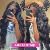 Perruque sans colle 360 Full Lace 13x4 5x5 Body Wave en cheveux humains, densité 250%, pré-épilée et pré-coupée, perruque frontale HD Lace 13x6 pour femmes noires
