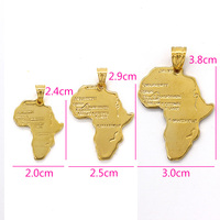 Nouveauté FS - Vente Flash - Pendentif Carte d'Afrique - Trois Tailles - Plaqué Or 18K - Laiton - Classique - Unisexe - Cadeau de Mariage - Bijoux