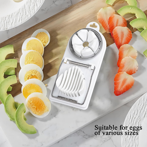 Premium Stainless Steel <b>Multifunctional</b> Egg Slicer Fancy Splitter Precision <b>Cutter</b> for Perfectly Sliced Eggs Every Time Durable - Product Image 3