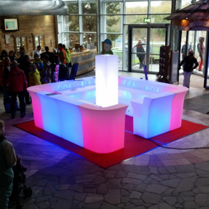 Illuminated <strong>White</strong> Plastic Contemporary Commercial <strong>Bar</strong> Furniture for Home <strong>Bar</strong> and Hotel Rental - Product Image 2