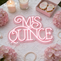 Letras de Neón LED con Nombre Personalizado, Letrero de Neón Mis Quince para Decoración de Bodas, Cumpleaños, Eventos, Arte de Pared, Letreros Luminosos LED