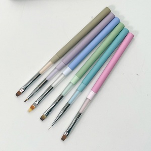 Professional Nail Art Factory Customized Nail <b>Brush</b> Set Hot Selling Metal Pen Holder Nail Salon Customized Nail <b>Brush</b> Pull Pen - Product Image 4