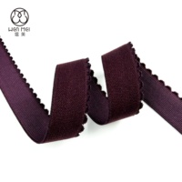 Bande élastique en nylon à bord ondulé personnalisée de 15 mm 20 mm, antidérapante, bande élastique en peluche pour soutien-gorge, pour sous-vêtements