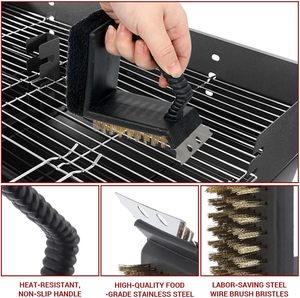 Multifunctional Portable Stainless Steel <b>BBQ</b> Grill <b>Cleaning</b> <b>Brush</b> Scraper Durable Handheld Tool for Outdoor Camping Kitchen Use - Product Image 2