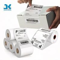 Étiquettes autocollantes en vinyle thermique direct à fusion à chaud 4x6 pouces pour le transport logistique avec autocollants durables
