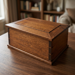 B.S. Urne funéraire en bois de style américain pour adulte, personnalisable, 200/220 pouces cubes, garantie 3 ans - Product Image 1