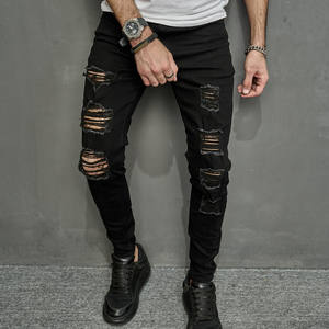 Streetstyle Jeans en détresse à la mode High street Leggings ajustés décontractés pour hommes - Product Image 1