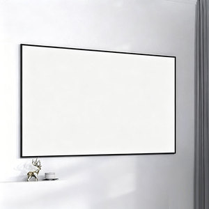 Écrans <span class=keywords><strong>de</strong></span> <span class=keywords><strong>projection</strong></span> <span class=keywords><strong>de</strong></span> haute qualité 100 pouces 16:9/4:3 avec cadre mural en PVC <span class=keywords><strong>blanc</strong></span>, bordure souple étroite <span class=keywords><strong>de</strong></span> 1 cm, cadre fixe - Product Image 1