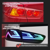 Nouvel ensemble de feux arrière 12V EVO Modification Wing God avec feux de route LED RGB et clignotants séquentiels